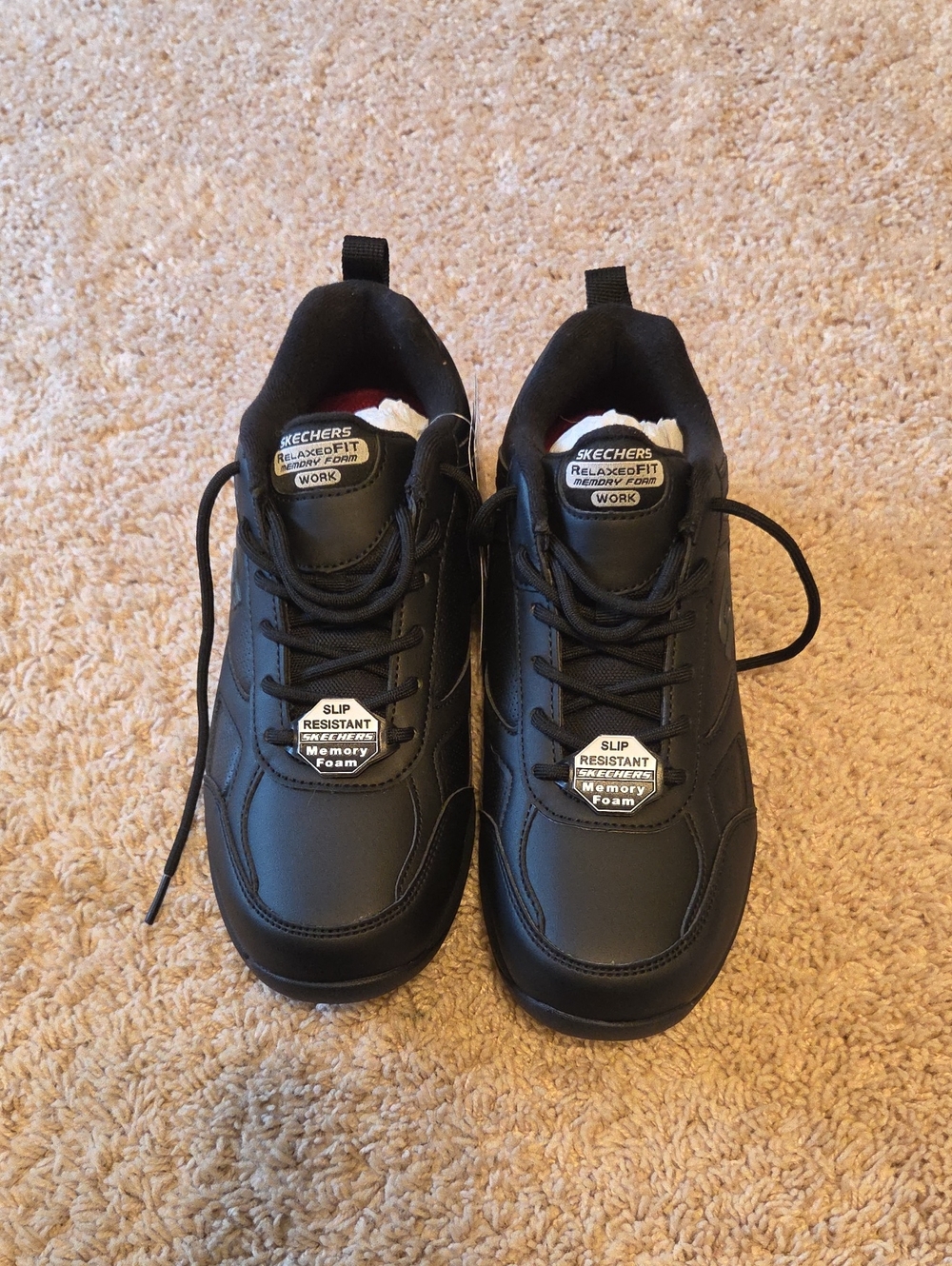 Skechers Black Slip-Resistant Work Sneakers
